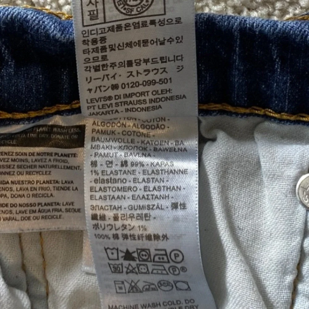 Levi's 514 Straight Fit Jeans Mens 34x32 Blue Distressed Denim‎ Western